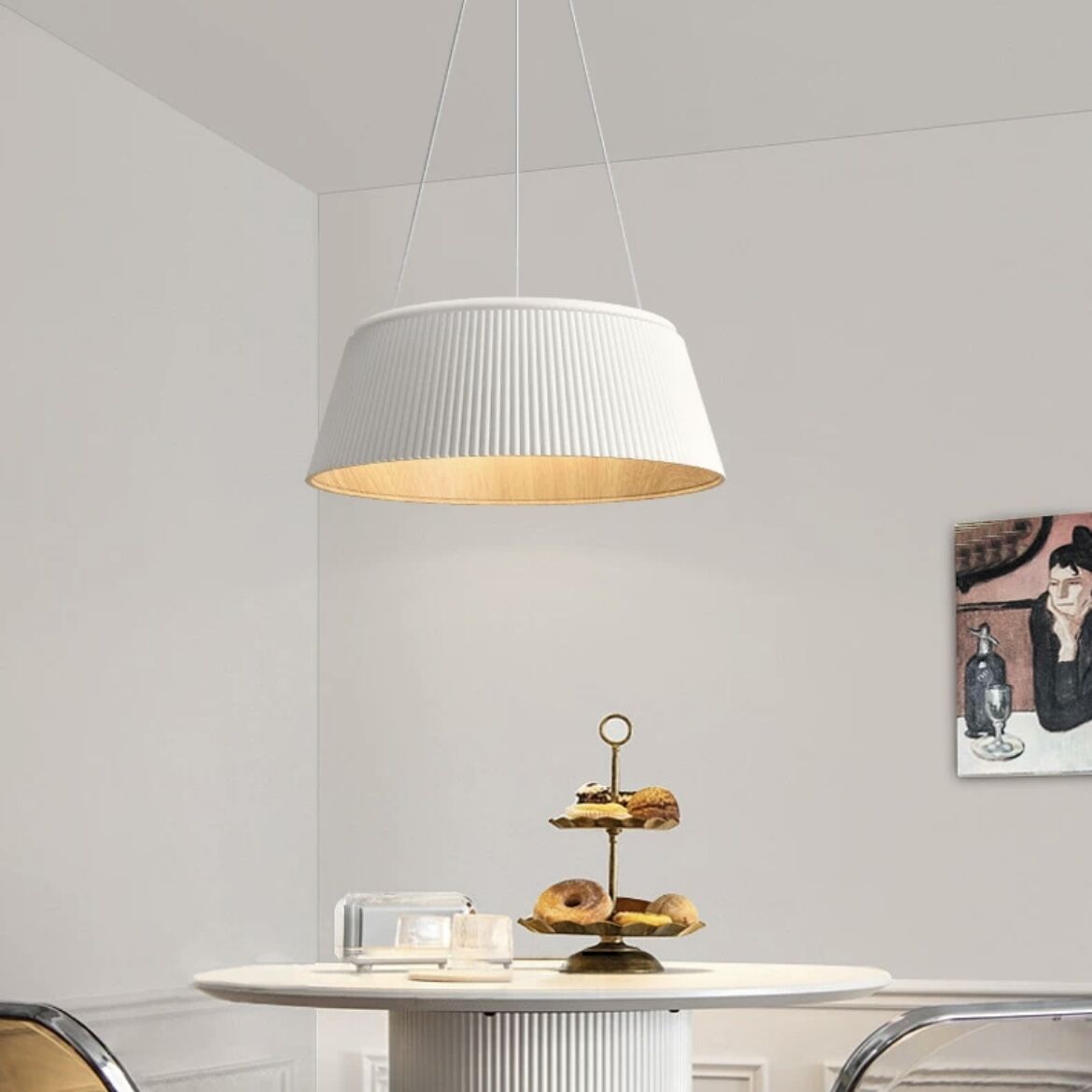 Pepikam Modern Pendant Light/Flush Mount Ceiling Light Drum-shaped