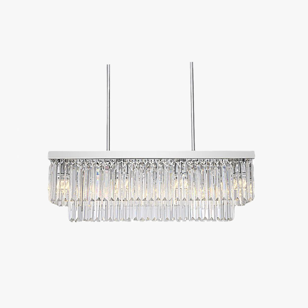 Wabesat Modern Art Deco LED Pendant Light, Crystal/Metal