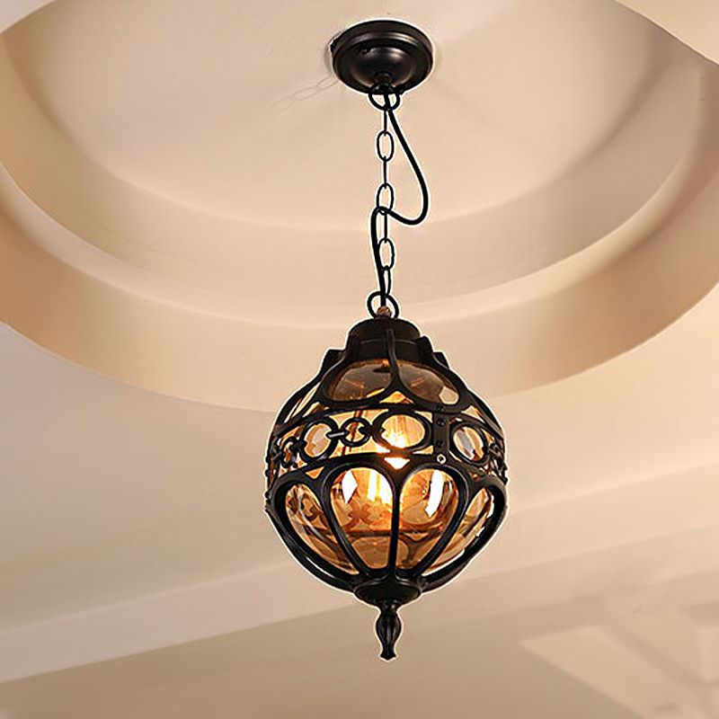 Mumakoke Loft Sphere Vintage Farmhouse Rustic Pendant Light Black/Bronze Dining Room