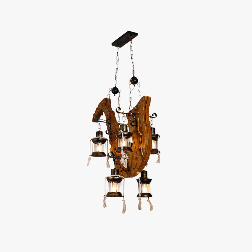 Wukodur Retro Saxophone Metal/Wood Pendant Light, Walnut