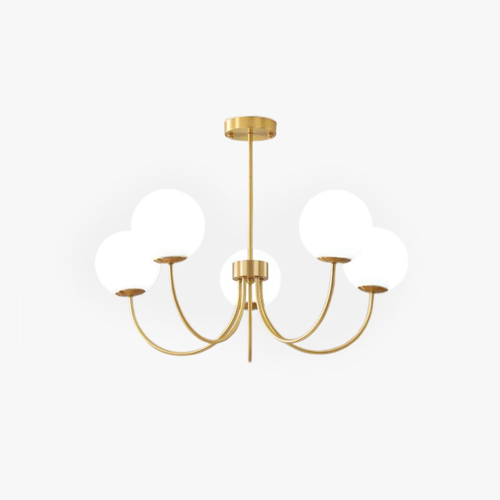 Rudunis Modern Ball Bubble Metal/Glass Chandelier, Gold