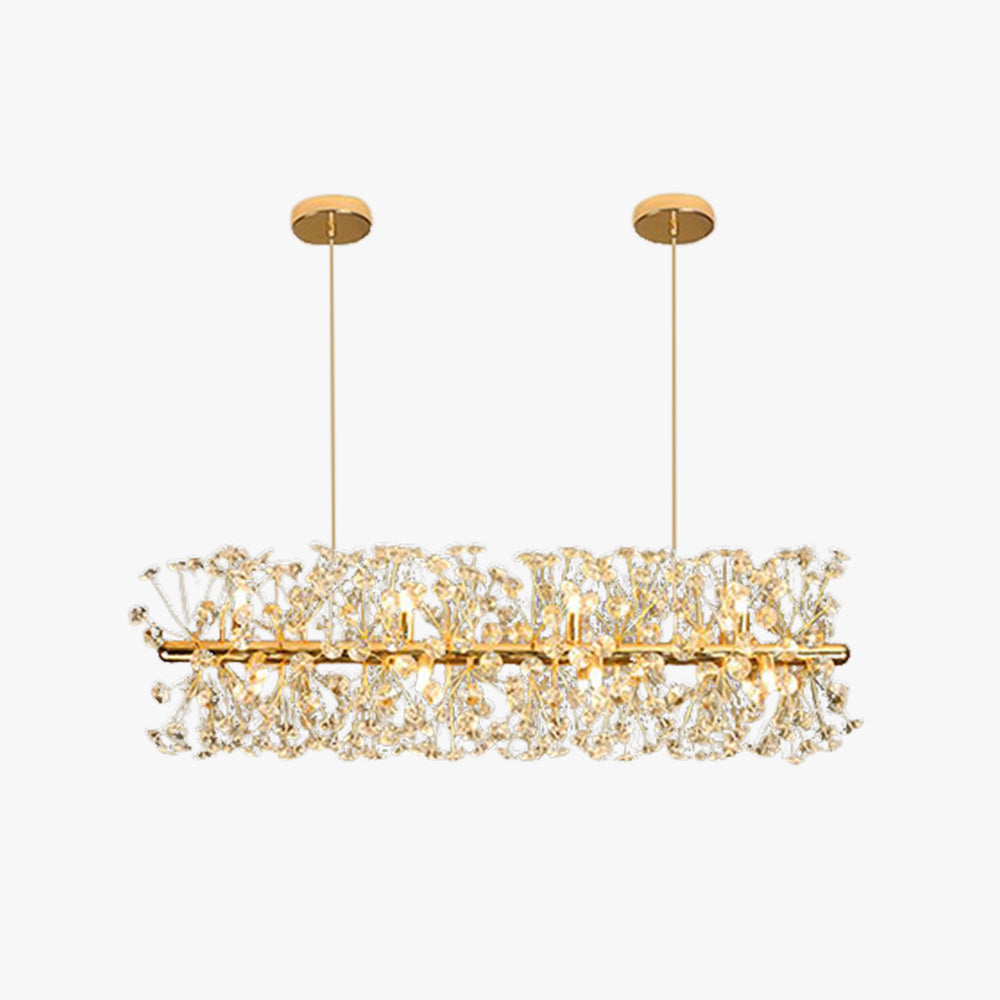 Copulod Luxury Lineal/Flower Chandelier, Gold, Metal/Crystal
