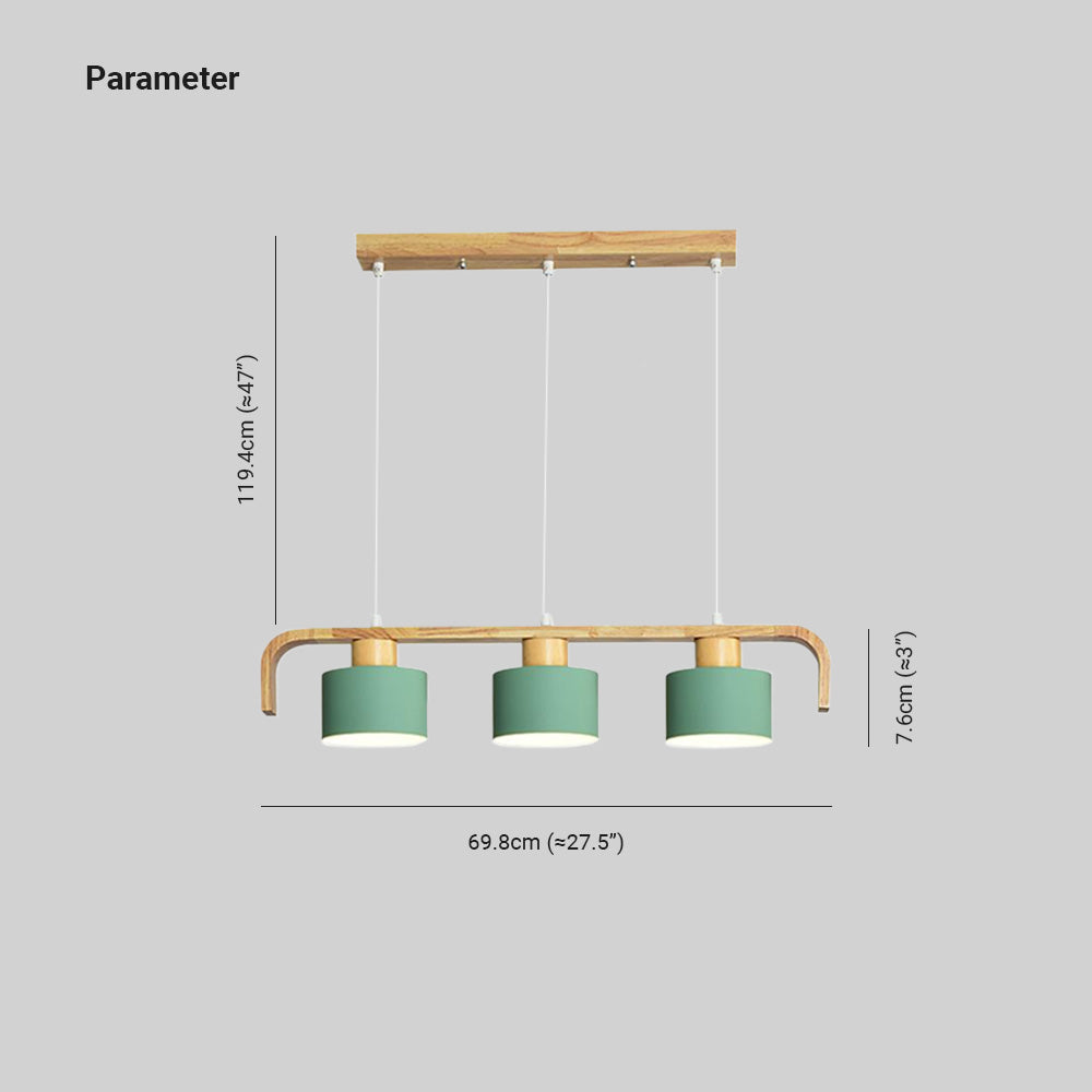 Vaneram Pendant Light Cylinder Nordic, Bamboo, White/Green/Gray, Bedroom