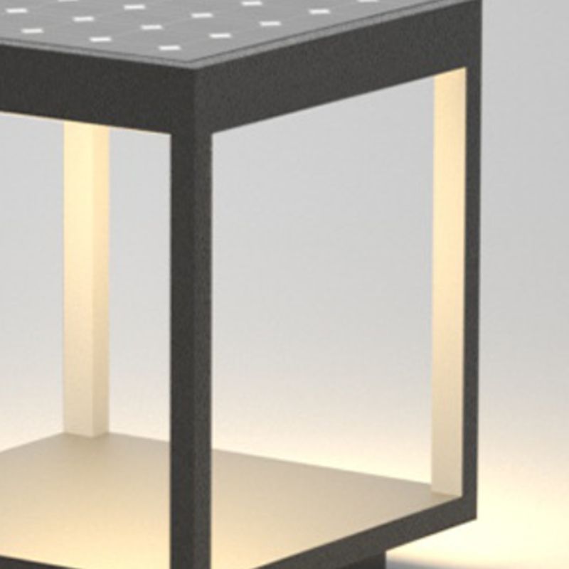 Zogoruk Modern Rectangular Metal LED Outdoor Light Post