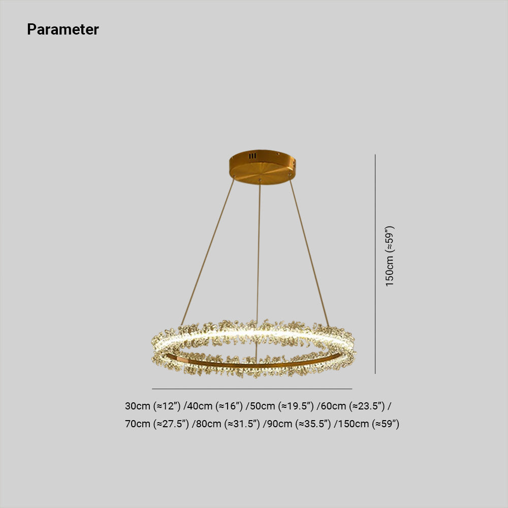 Lomepoda Luxury Circular Crystal Tassel Pendant Light