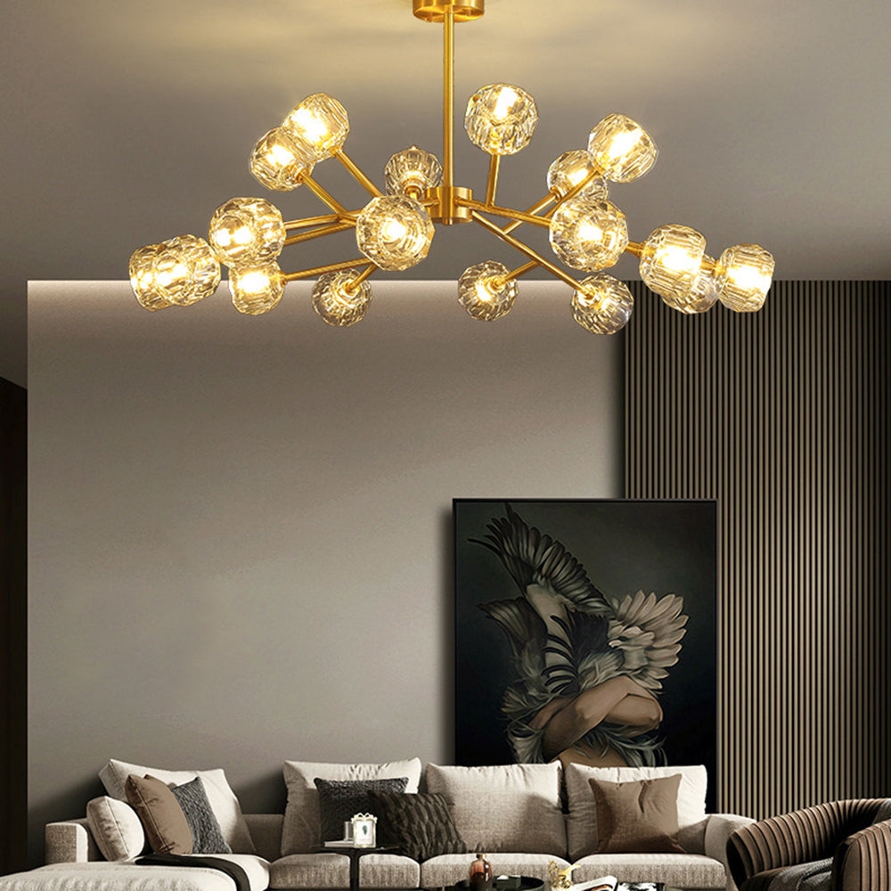 Badimon Modern Blown Metal Pendant Light, Gold