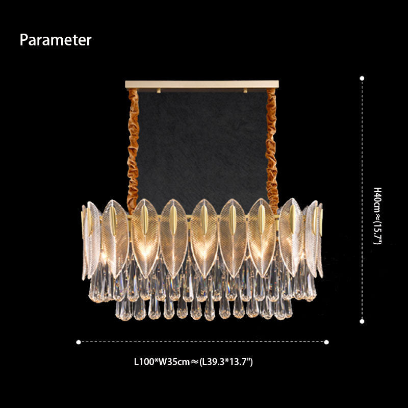 Jusaras Luxury Feather Crystal Chandelier, Living Room