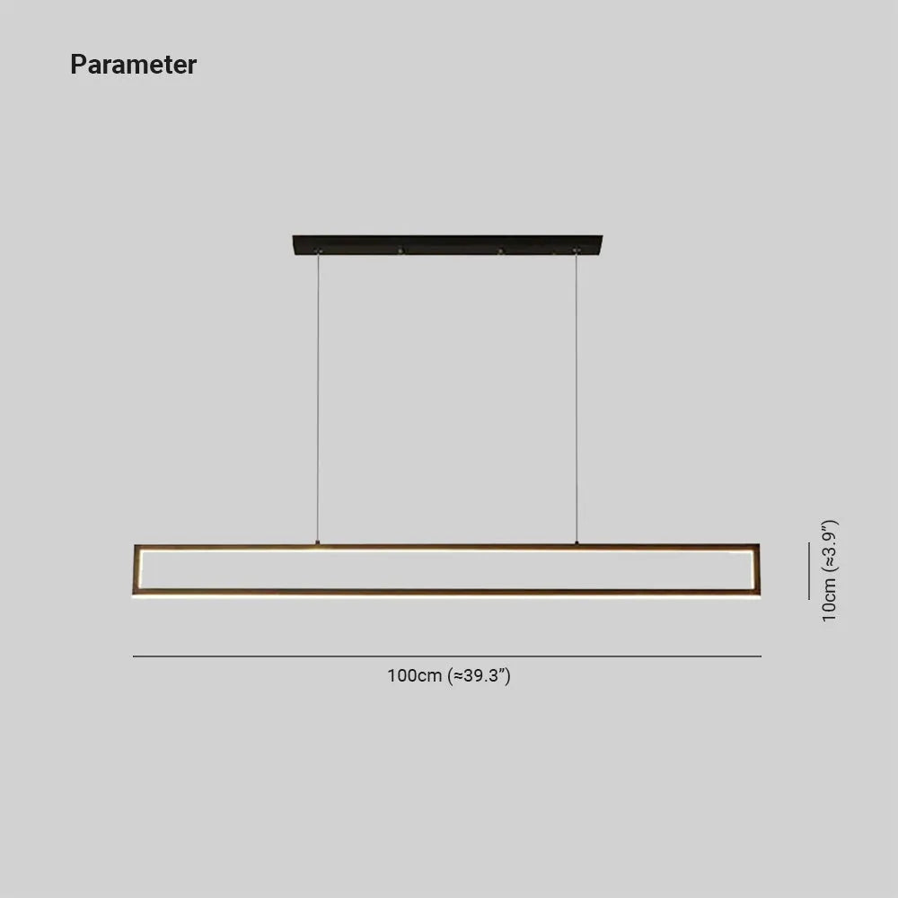 Gesurar Modern Metal Vertical Rectangular Pendant Light, Black