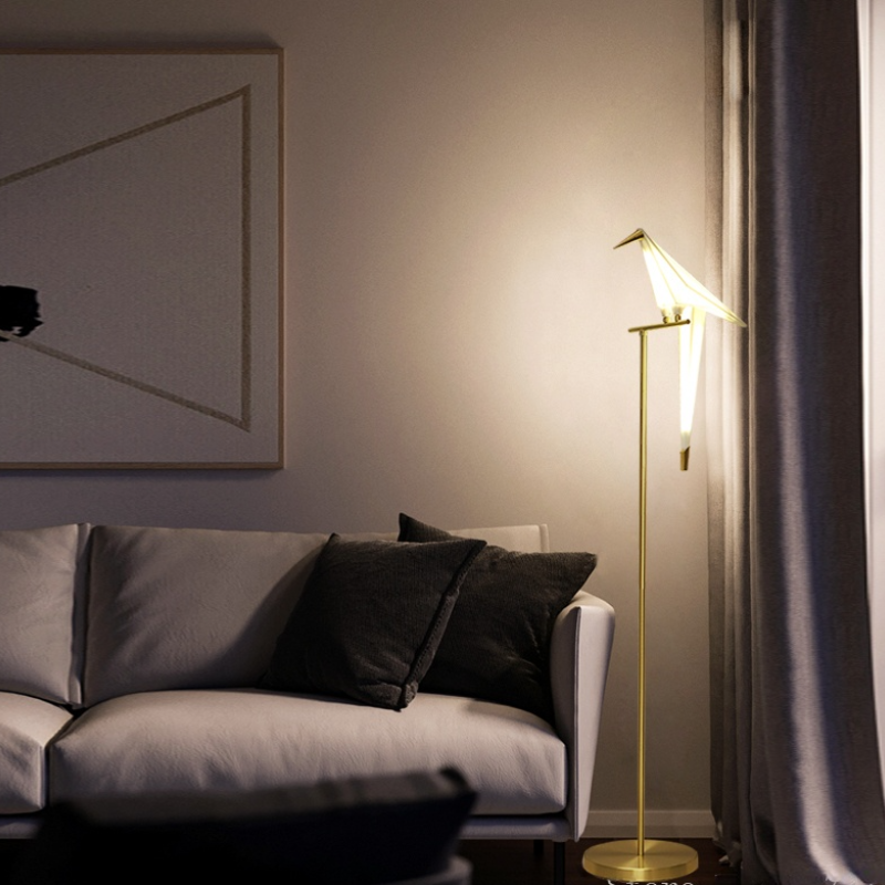 Merenar Nordic Bird Table /Floor Lamp, Gold, 1/2/3 Light