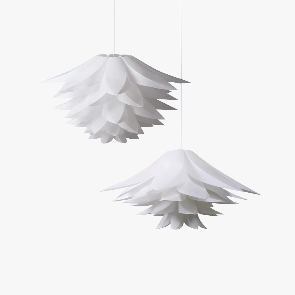 Pepuded Nordic Minimalist Lotus Pendant Light, Metal/PVC, White