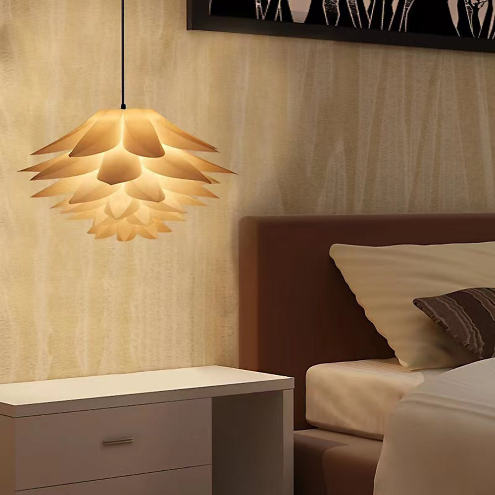 Pepuded Nordic Minimalist Lotus Pendant Light, Metal/PVC, White