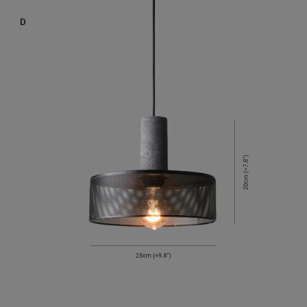 Xenith Industrial Cylindrical Pendant Light, Cement/Metal