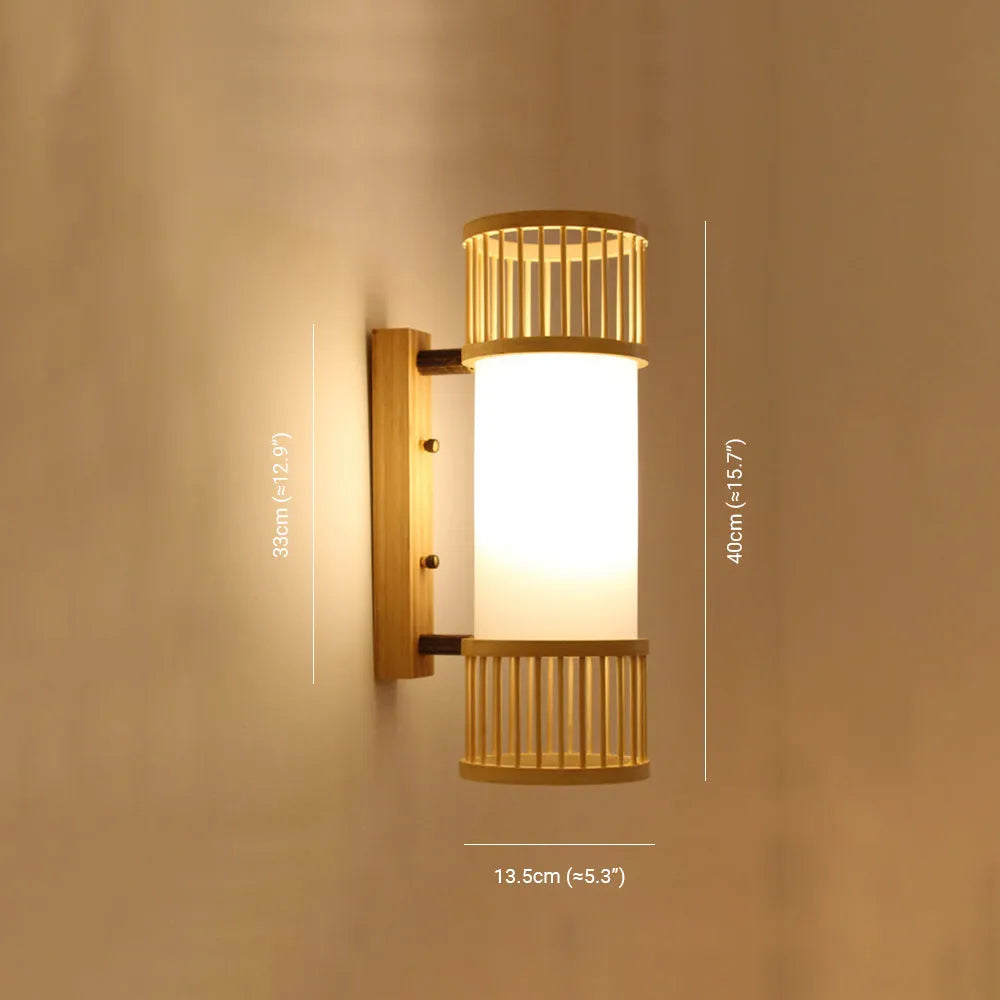 Kekipam Wall Lamp Rustic, Kekipam Rattan Weaving LED, Hallway Wall Sconce