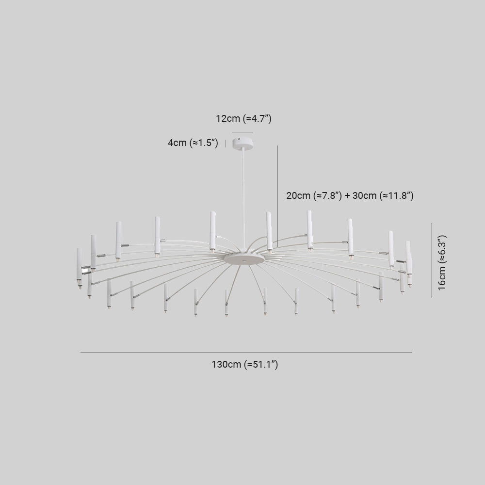 Pumapir Modern Blown Linear Metal Multi-heads Chandelier
