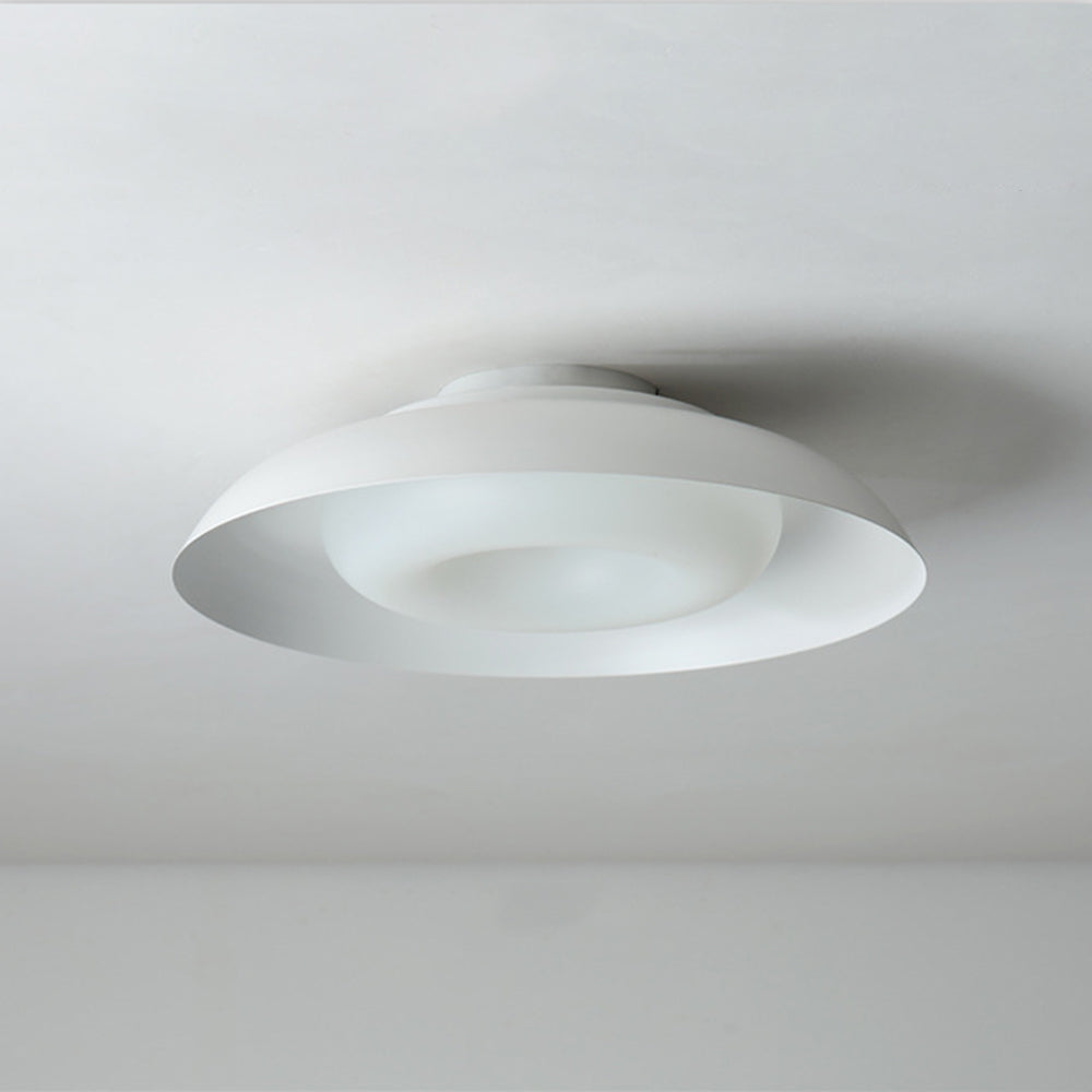 Mosugin Nordic Bowl Flush Mount Ceiling Light, White