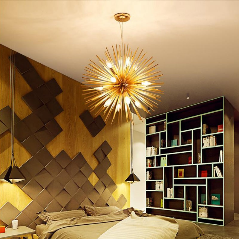 Soratid Modern LED Chandelier Gold Metal Dining/Living Room/Bedroom