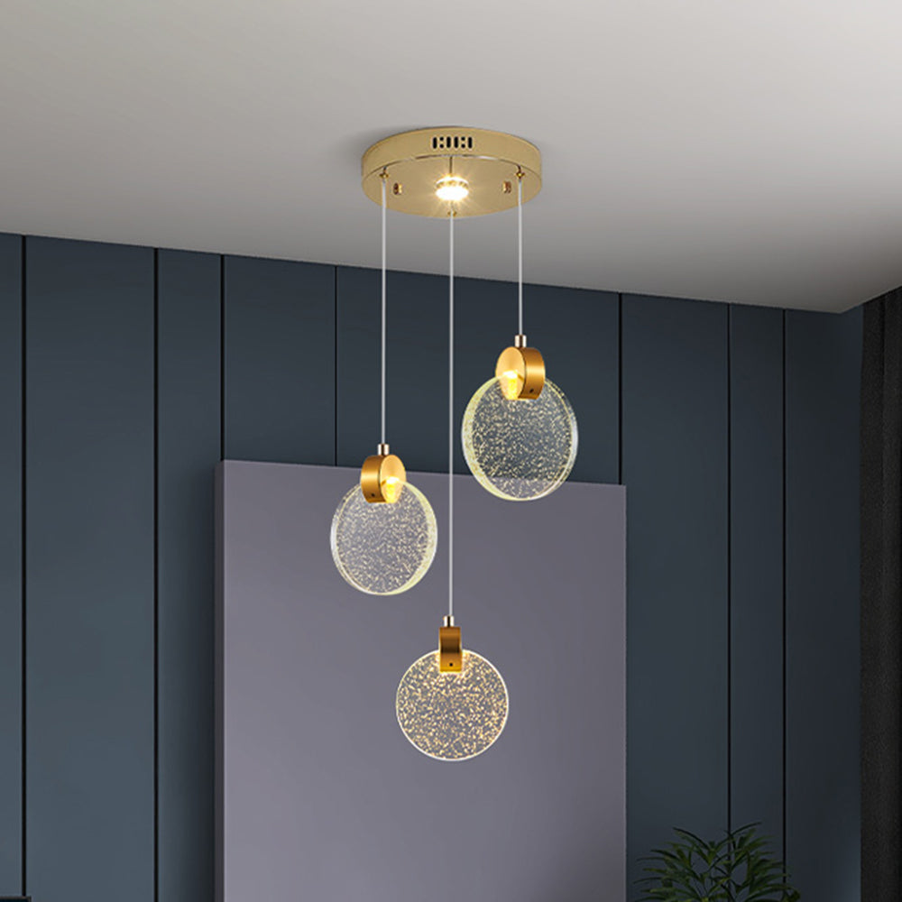 Devikir Luxury Circular Ripple Round Crystal Golden Chandelier