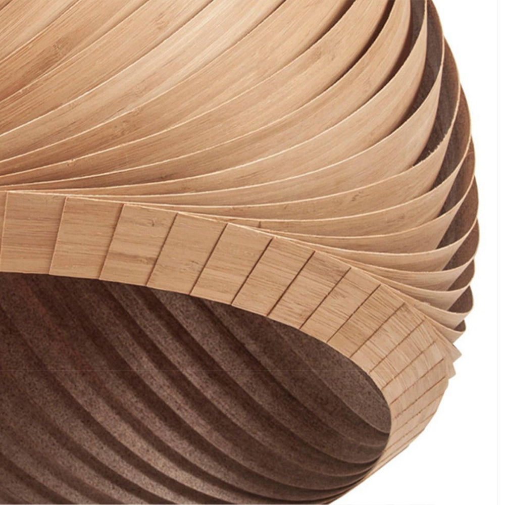 Hutomod Farmhouse Semi Metal Pendant Light, Brown/Wood
