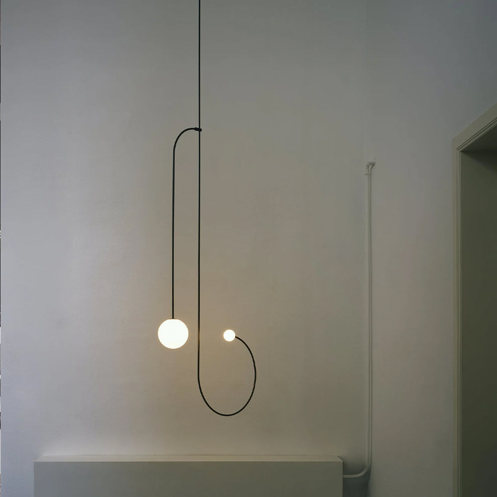 Fakegod Minimalist Linear Mobile Pendant Light, Black