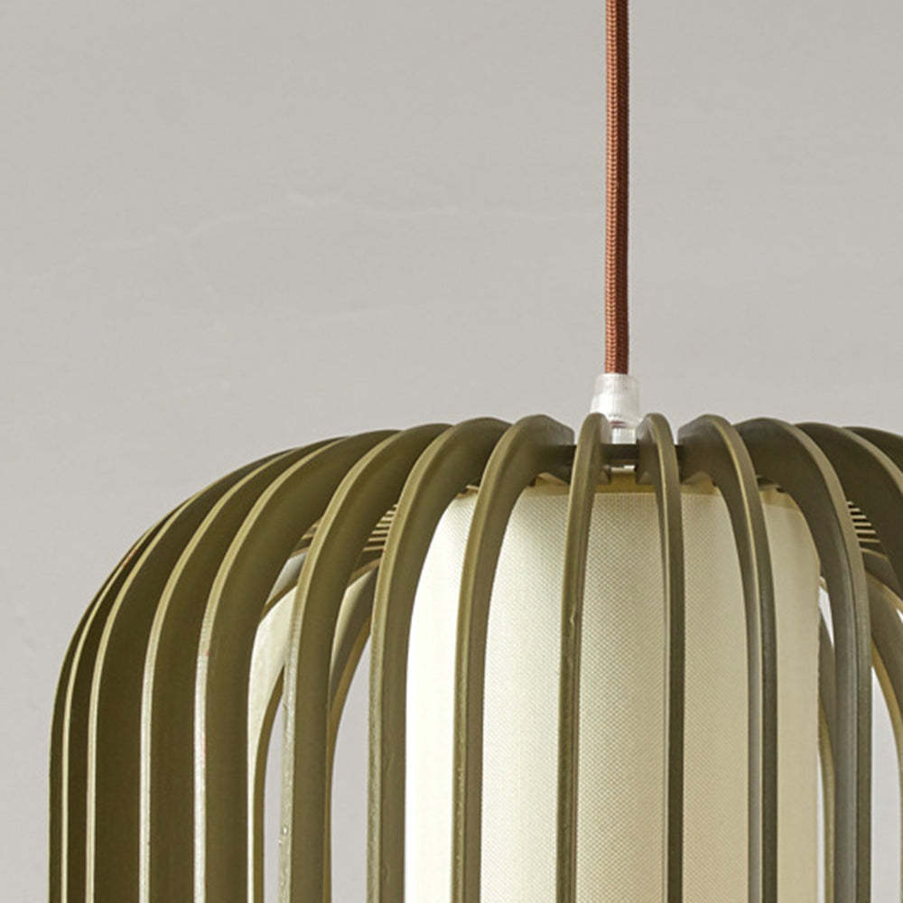 Tamisas Modern Birdcage Wood Pendant Light