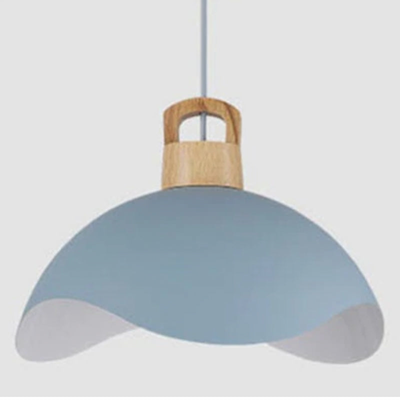 Hobokik Colorful Shade Single Pendant Lights, Wood & Metal