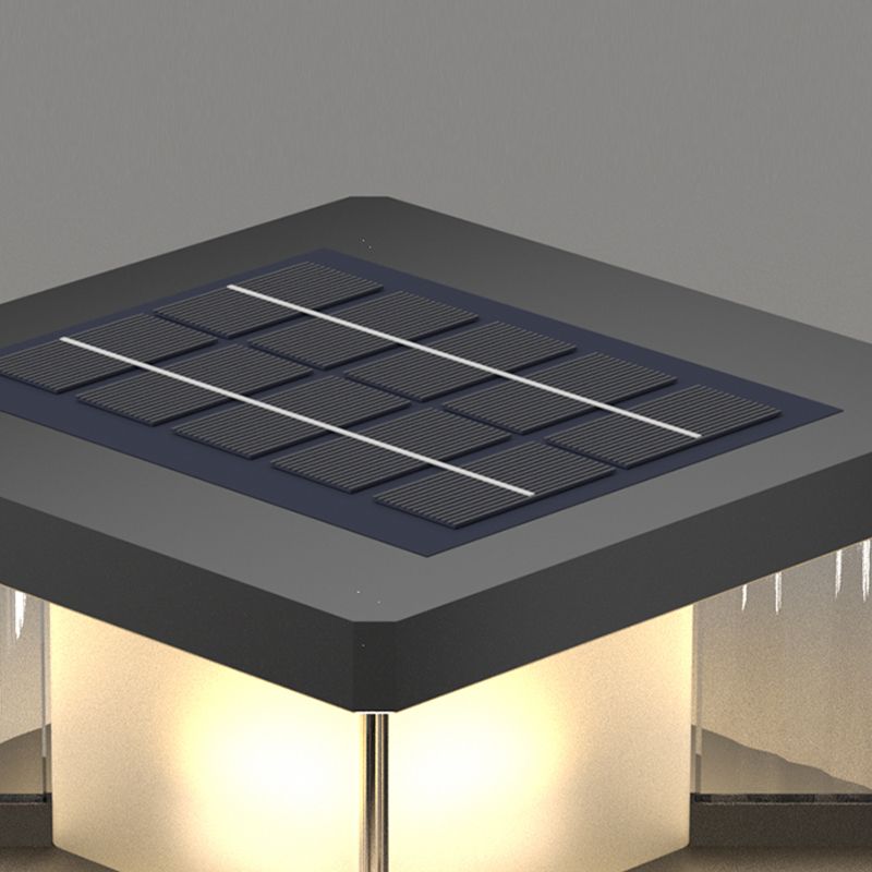 Pupebad Contemporary LED Rectangular Metal Wall Lamp Post, Black