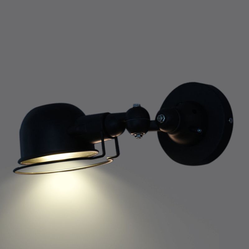 Sirupor Wall Lamp Dome Modern, Metal Arm Adjustable, Black/White, Bedroom