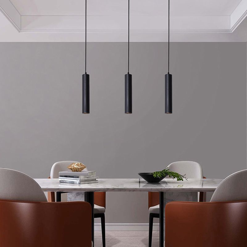 Solira Pendant Light Modern Cylinder Shape Linear Black-Neutral Decor