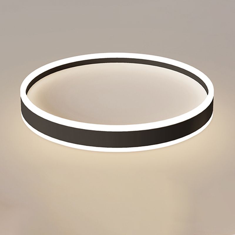 Vapevud Modern Round Led Metal Flush Mount Ceiling Light, White/Black