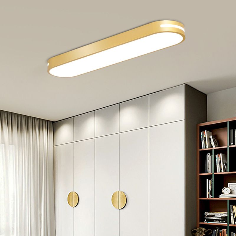 Tinipod Oval Flush Mount LED Ceiling Light, Black/White/Grey/Gold