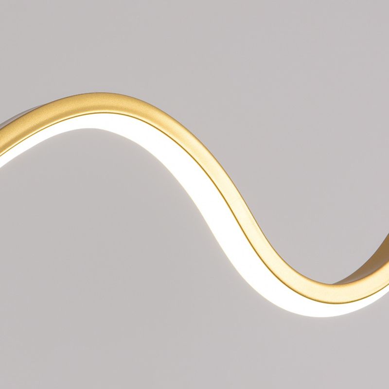 Gokanar Minimalist Wavy Metal Pendant Light, Black/White/Gold