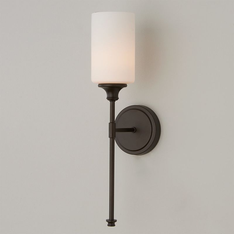 Fanolis Nordic Vanity Metal Glass Minimalism Wall Lamp, Black/Silver