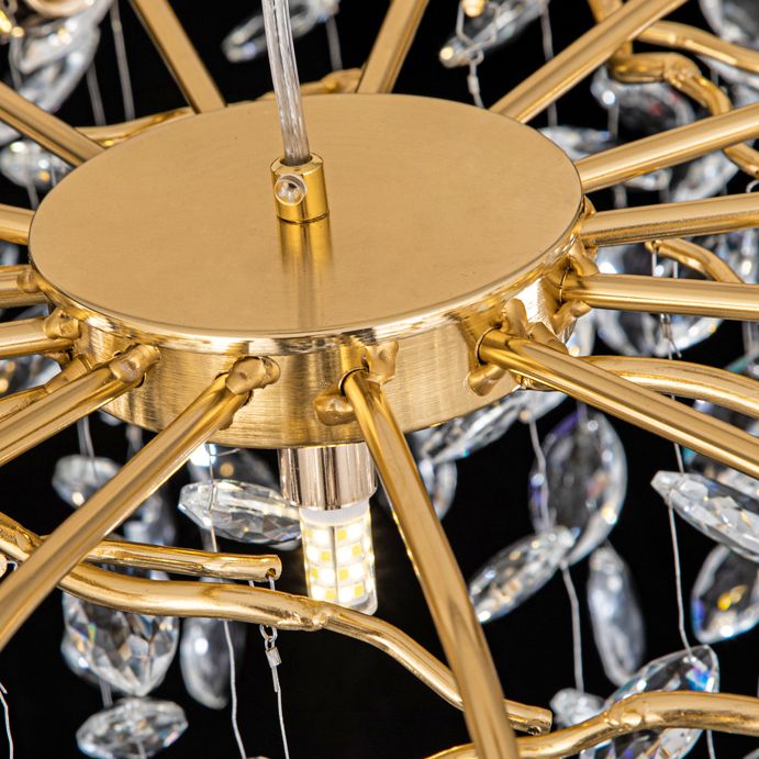 Wonatik Contemporary Gold Glass Crystal Chandelier