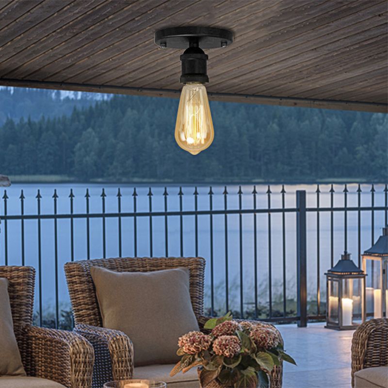 Suditor Retro Vintage Bulb Semi-Flush Mount Ceiling Light