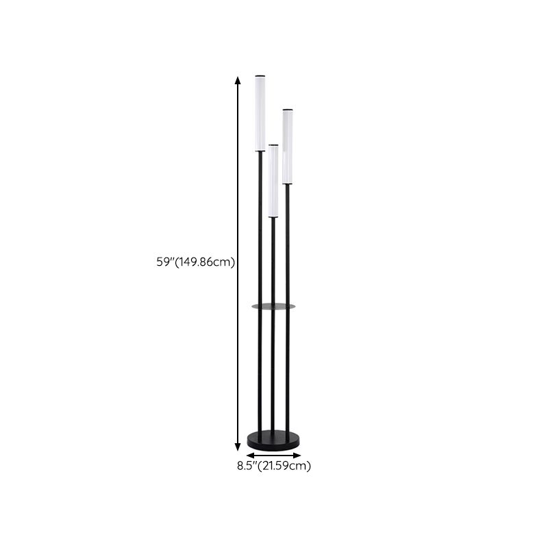 Dabutes Modern 3 head Black Metal Arcylic Floor Lamp