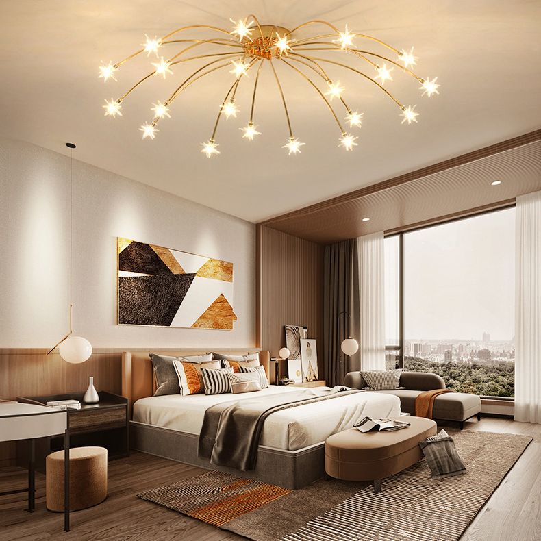 Riteluru Art Deco Starry Flush Mount Ceiling Light