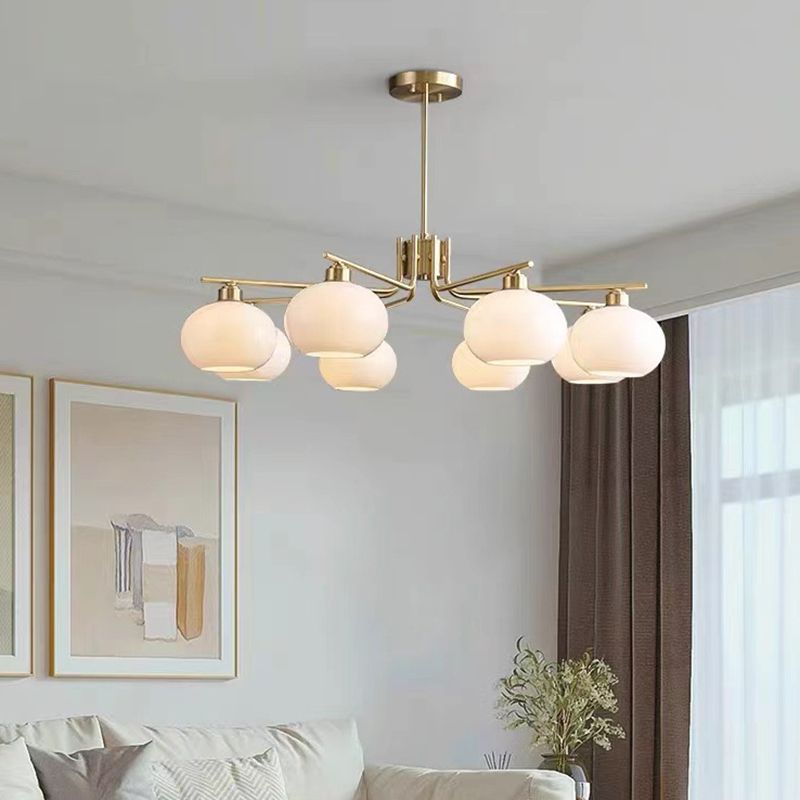 Netodan Pendant Light Semi-Circular Modern, Metal/Glass, Gold/Nickel, Dining Room