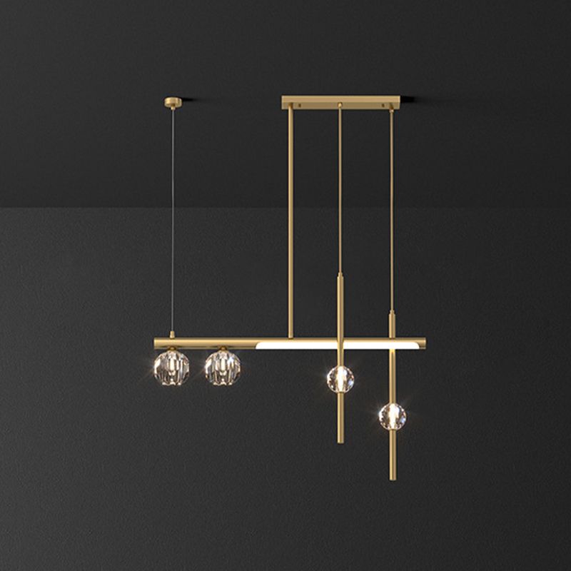 Luredel Metal & Crystal Pendant Light, Gold