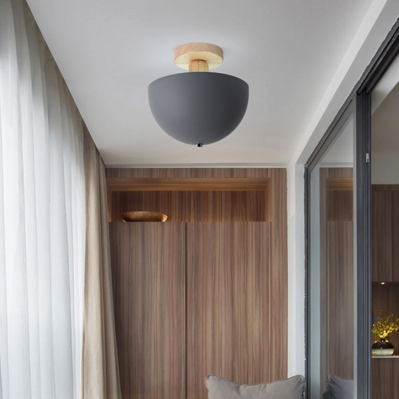 Tusesulo Modern LED Wood Dome Ceiling Light