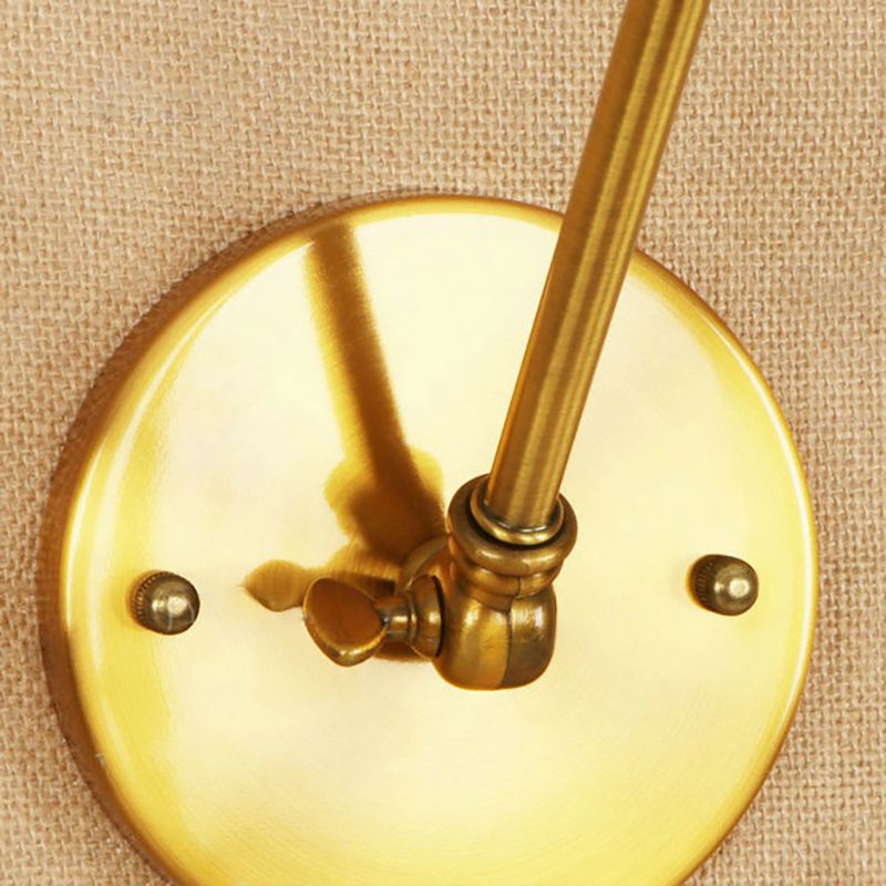 Zikalat Wall Lamp Retro Saucer Lampshade Metal Adjustable 2 Color, Bedroom