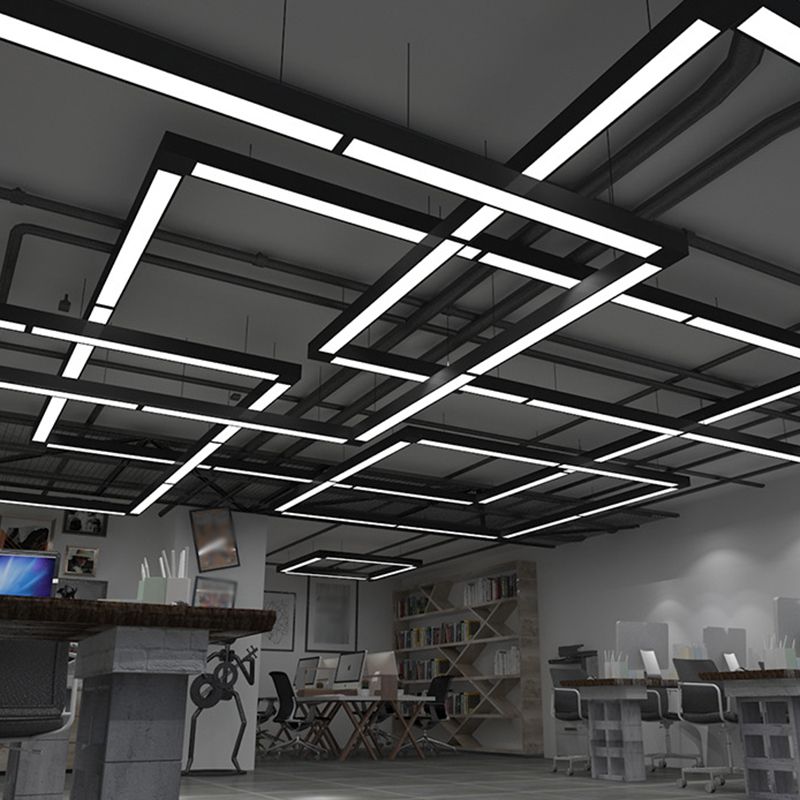 Soreva Pendant Light Minimalist Rectangular LED Black-Neutral Decor