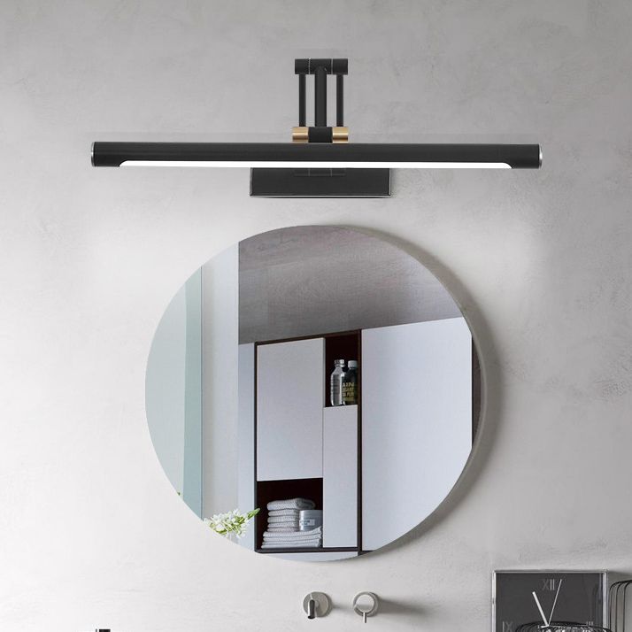 Hukatol Modern Adjustable Mirror Front Vanity Metal LED Wall Lamp, Black/White