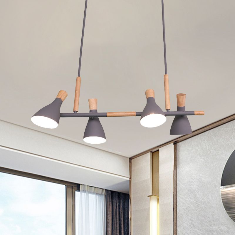 Vesepor Nordic Multi Rope Wood Pendant Light, White/Green/Gray