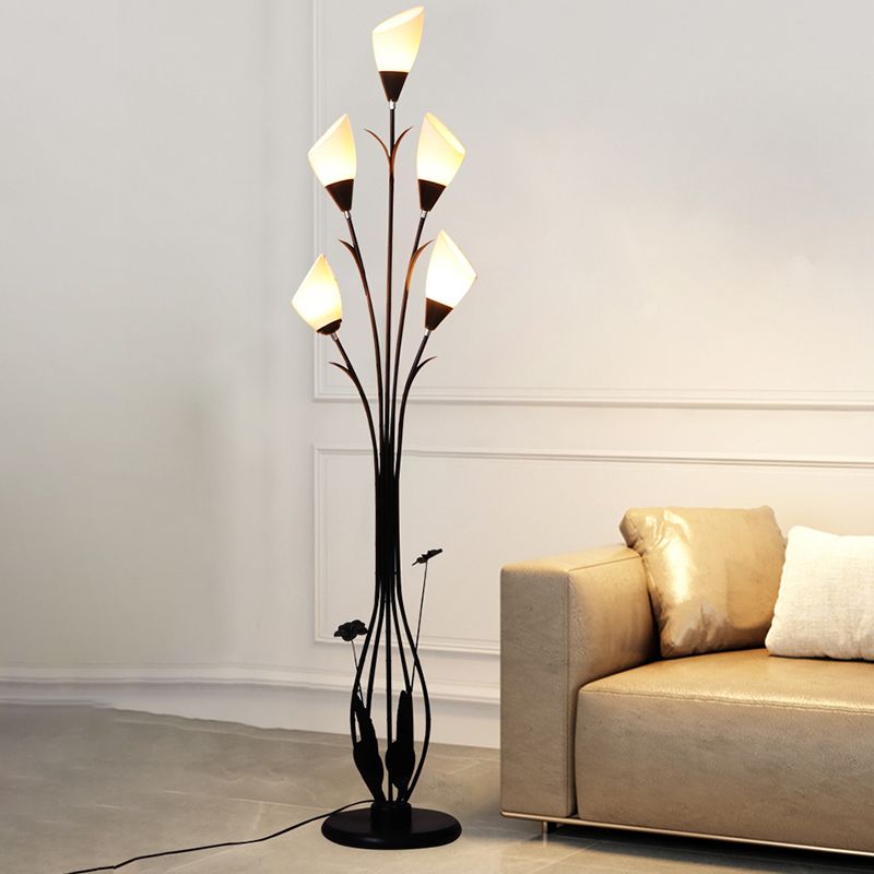 Gotigil Flower Branching Black Floor Lamp, Living Room