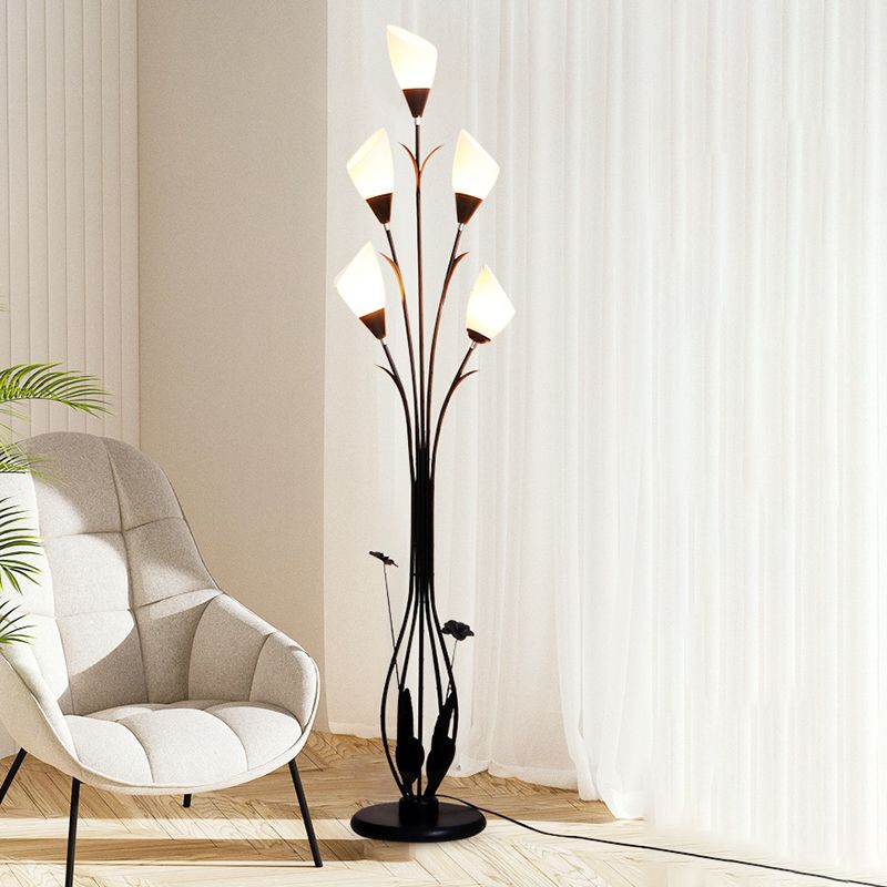 Gotigil Flower Branching Black Floor Lamp, Living Room