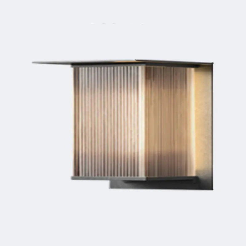 Zevotar Modern Rectangular Metal Outdoor Wall Lamp, Black