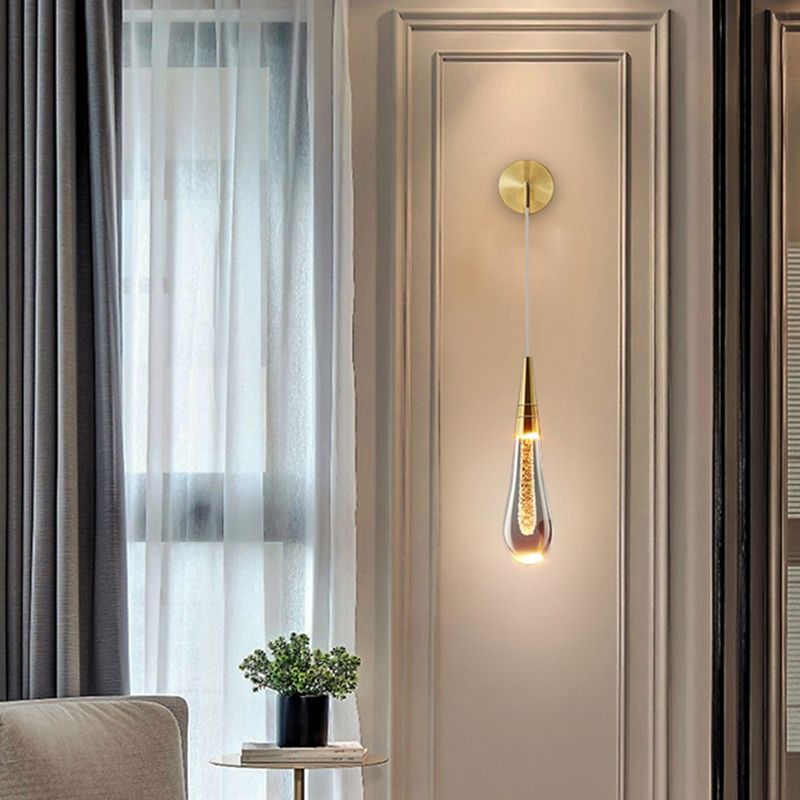 Kotirod Modern Water Drop Wall Lamp, Black/Gold