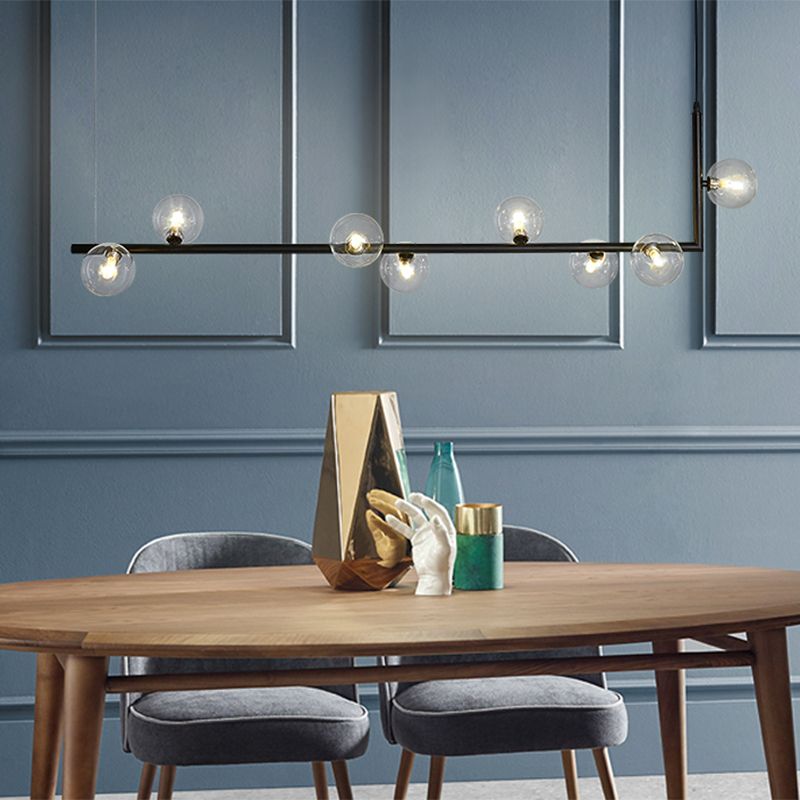 Muparol Minimalist Linear Pendant Light, Black & Gold, 6/8 Heads