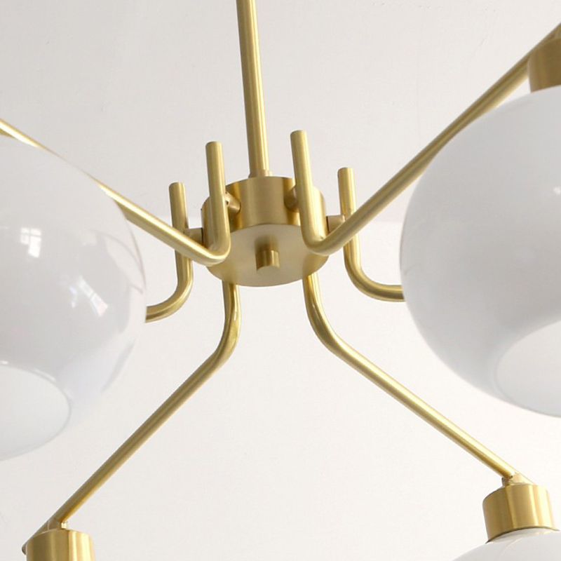 Netodan Pendant Light Semi-Circular Modern, Metal/Glass, Gold/Nickel, Dining Room