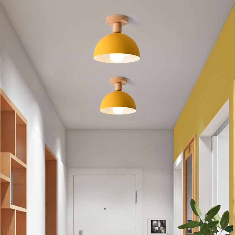 Tusesulo Modern LED Wood Dome Ceiling Light